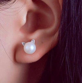 Cute Cat Earring 925 Sterling Silver - airstuff