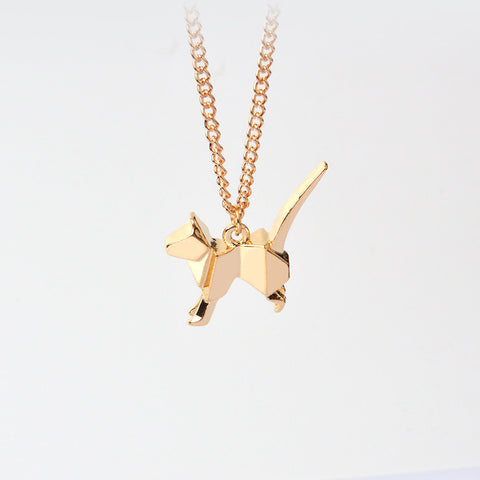 Origami Cat Kitty Necklace - airstuff