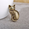 Green Crystal Eyes Cat Brooches - airstuff