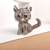 Cute Little Cat Antiqued-Silver Brooch - airstuff