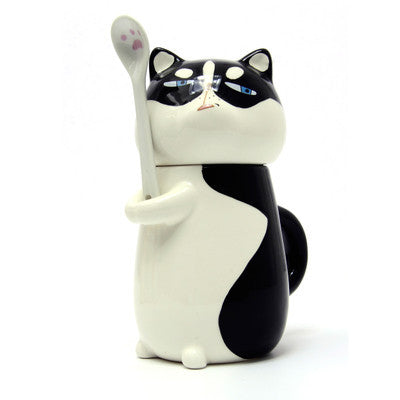 Ceramic Dog cat mug with spoon - airstuff