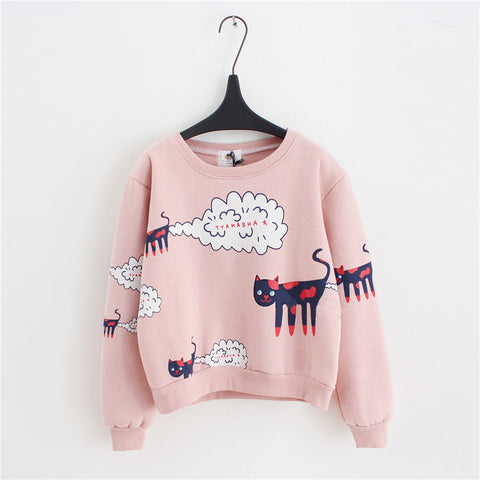 Cat Cartoon Sweatshirt - airstuff