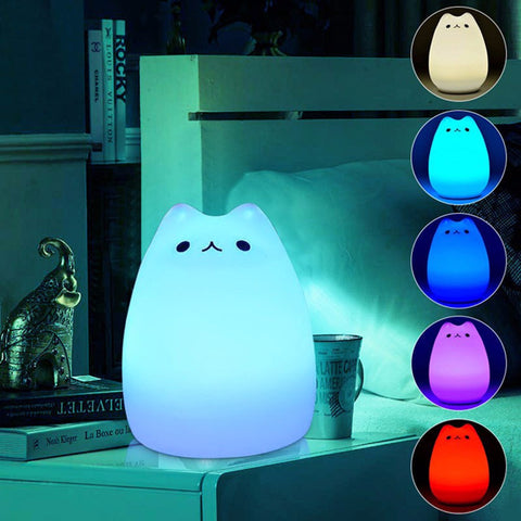 Cute Cat Color Changing Bedtime Lamp - airstuff