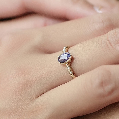 Silver Birthstone Pearl Ring - airstuff